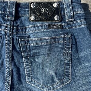 MISS ME BOYFRIEND CASUAL DENIM BLUE JEAN CAPRIS SZ 26